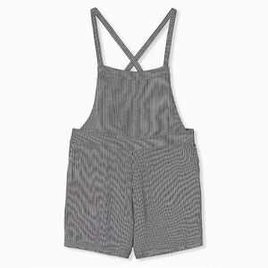 Torrid - Crepe Shortall Lightweight Tie Back Black Stripe Overalls Romper - 3X